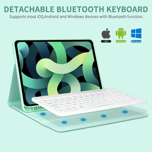 Funda Con Teclado Para iPad Air Y Pro De 11 Pulgadas Verde