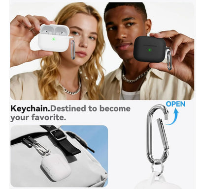 Funda De Silicona Para AirPods Pro 3 Con Kit Limpieza Blanco