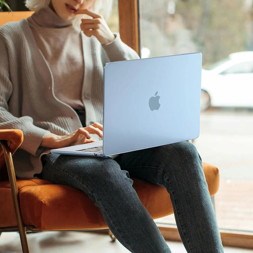 Carcasa Funda Transparente Para Macbook Air 13.6' Azul Claro