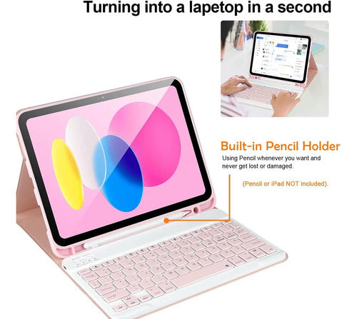Funda Con Teclado Bluetooth Para iPad 11th/10th Gen