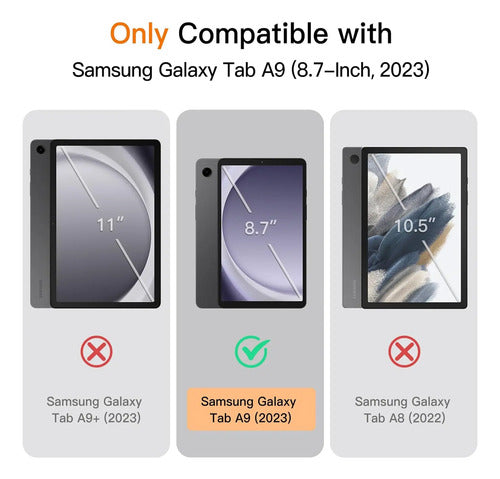 Funda Para Samsung Galaxy Tab A9 8.7' 2023, Negra Negro