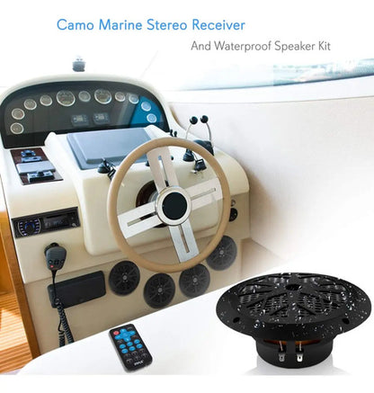 Sistema Estéreo Marino Bluetooth Pyle Plmrkt48bk 6.5 Pul