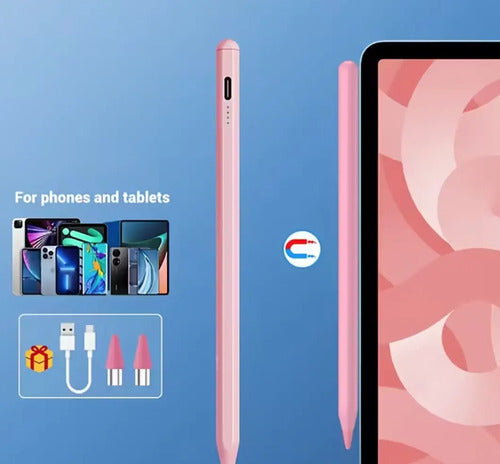 Lapiz Universal Para iPad Y Tablets Rosa Pastel