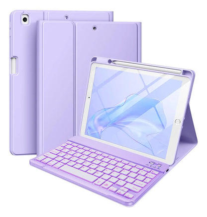 Funda Con Teclado Para iPad 9th Gen 10.2 Morado