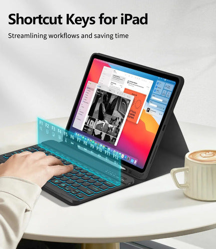 Funda Con Teclado Para iPad Air Y iPad Pro Negro