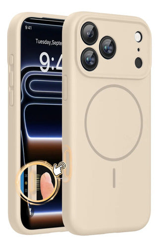 Funda Magnética Miracase Para Phone 17 Pro Beige
