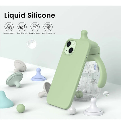 Funda De Silicona Para iPhone 15 Verde Lima