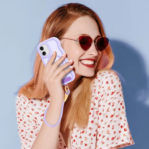 Funda Nzenguer Para iPhone Con Correa Lavanda