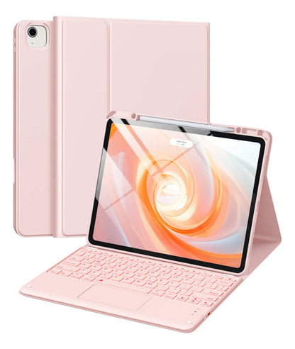 Funda Con Teclado Harvopu Para iPad Air & Pro Rosa