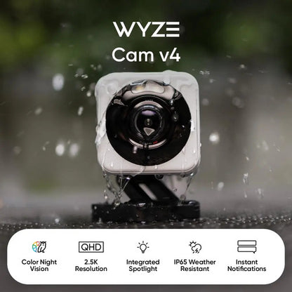 Wyze Cam V4: Cámara De Seguridad Hd 2.5k Blanco