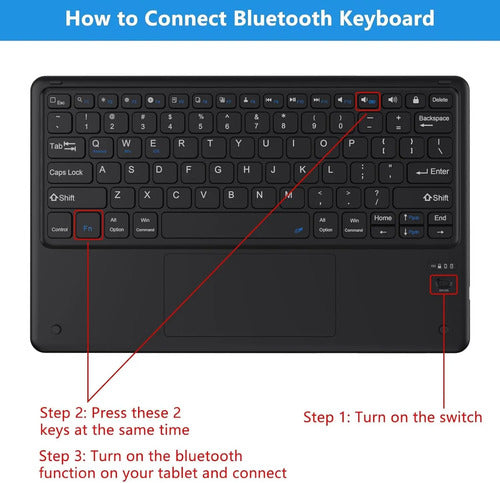 Funda Con Teclado Retroiluminado Para iPad Air Y Pro Negro