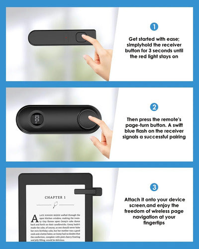 Girador De Páginas Con Control Remoto Para Kindle Paperwhite Negro