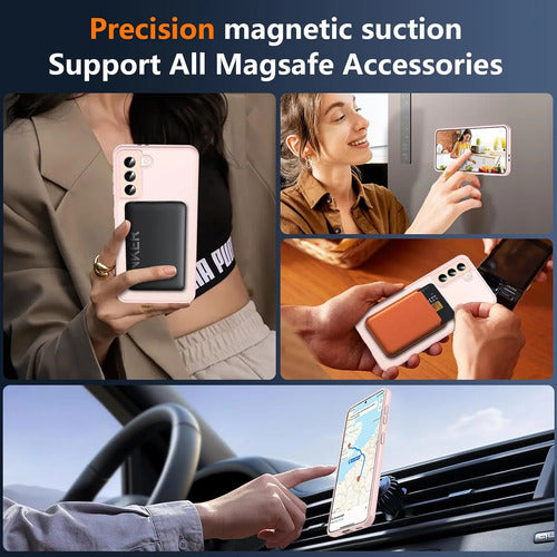 Funda Protectora Magnética Para Samsung Galaxy S21 Rosa Liso