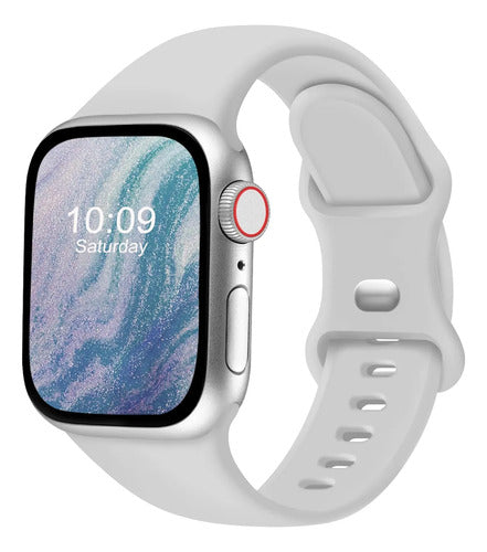 Correa Deportiva De Silicona Para Apple Watch Gris 1 Cm
