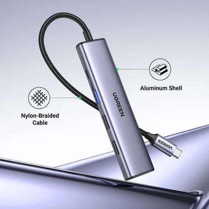 Adaptador Multipuerto Usb C Hub 5 En 1 Ugreen Gris