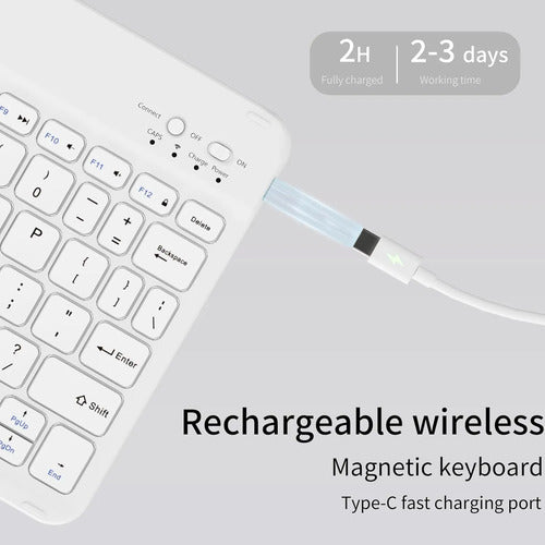 Funda Con Teclado Para iPad (a16) 11th/10th Gen (11/10.9) Blanco