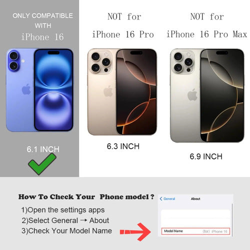 Funda Magnética Ueebai Para iPhone 16, Diseño De Lazo, Bl... Blanco