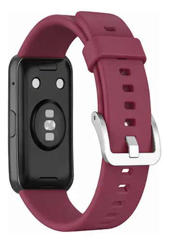 Correa Inf Compatible Con Huawei Watch Fit Silicona Azul Bordó