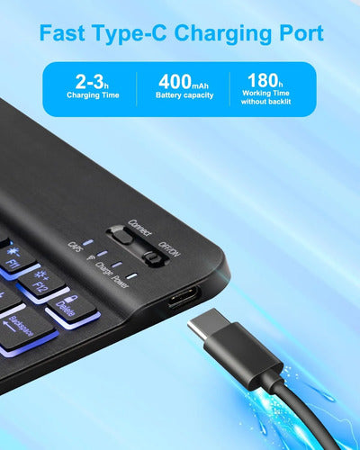 Funda Con Teclado Para iPad Air Negro