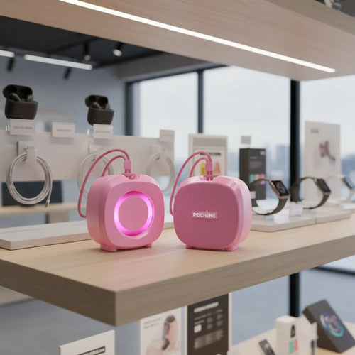 Parlante Bluetooth Portátil Peicheng, Impermeable Rosa Chicle