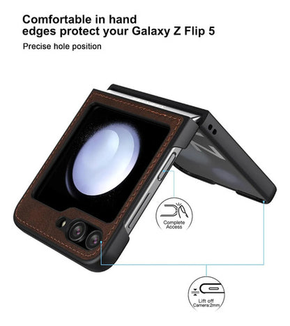Funda Para Samsung Galaxy Z Flip 5 5g (2023) Marrón