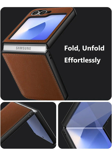 Funda De Cuero Vegano  Para Samsung Galaxy Z Flip 6/7 Fe