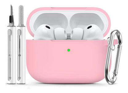 Funda De Silicona Para AirPods Pro 3 Con Kit Limpieza Rosa