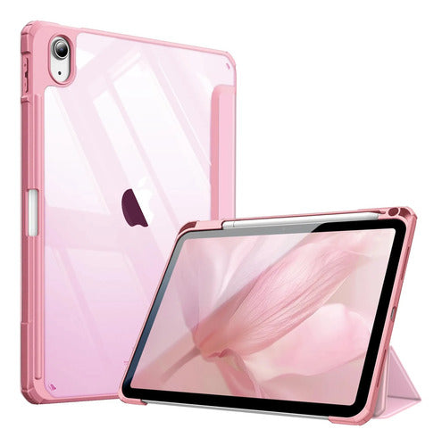 Funda Híbrida Delgada Para iPad Rosa Claro