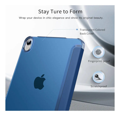 Funda Para iPad Mini 7 (a17 Pro) 2024 Y Mini 6 2021 Azul Acero