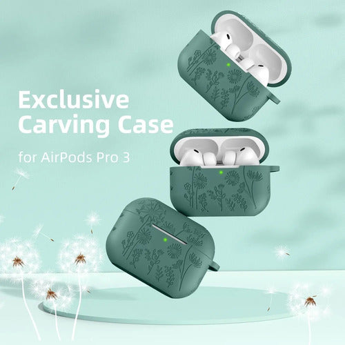 Funda Para AirPods Pro 3 De Silicona Verde Oscuro