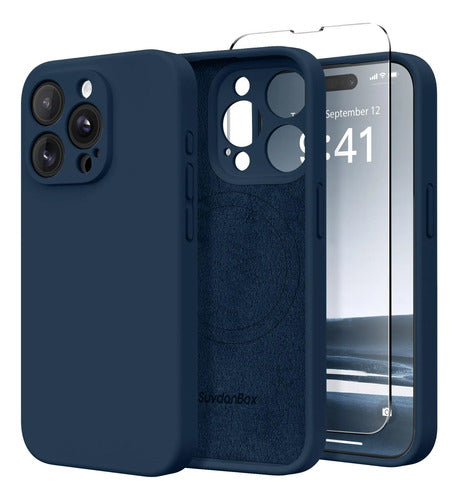 Funda Magnética Para iPhone 14 Pro Azul Oscuro