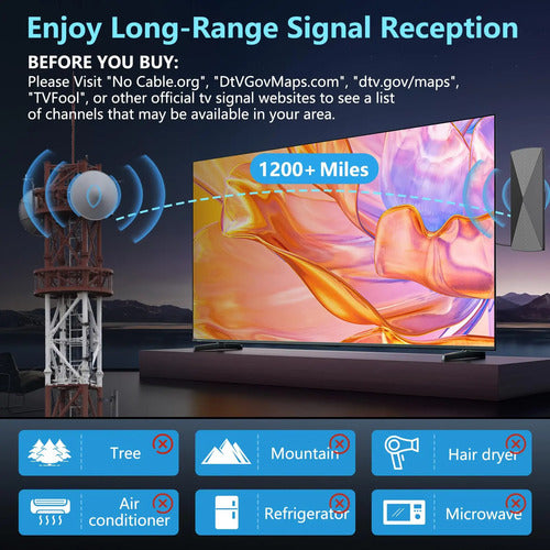 Receptor De Tv Hd De Ultra-alcance Antena 2025 - Transmis...