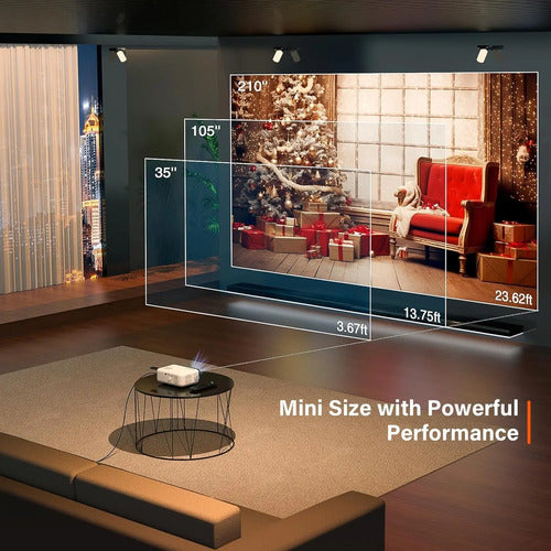 Mini Proyector Voplls 1080p Full Hd Portátil Para Exterior. Blanco