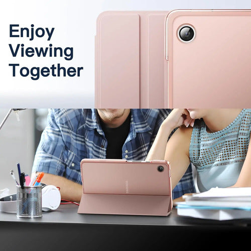 Funda Para Samsung Galaxy Tab A11 / Tab A9 Rosa Dorado