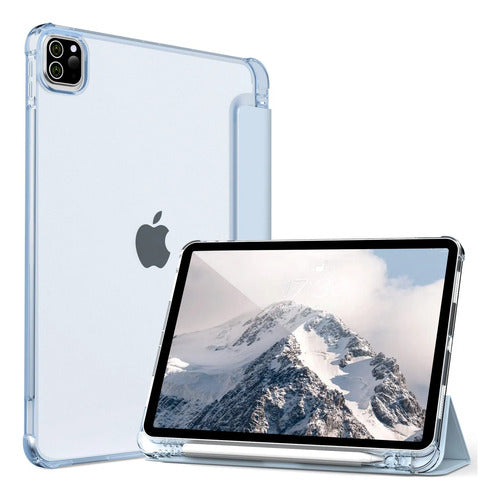 Funda Para iPad Pro 11 Pulgadas Con Soporte Para Lápiz Azul Claro