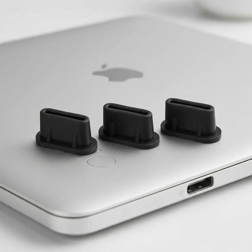 Set 3 Tapones Antipolvo Mas Limpiador Negro
