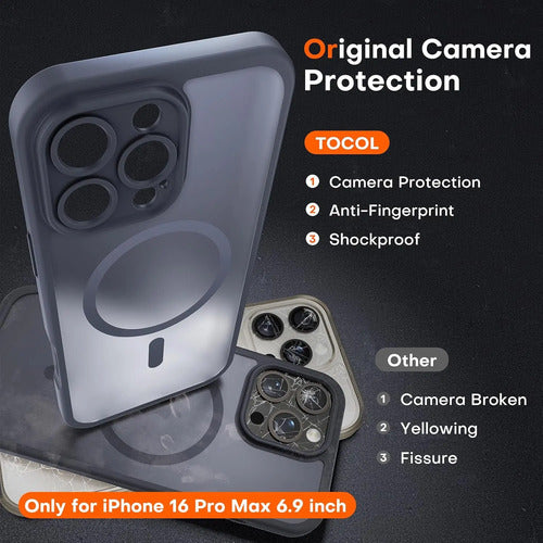 Funda Para iPhone 16 Pro Max, Compatible Con Magsafe Negro