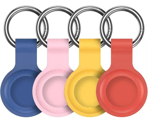 Juego De 4 Llaveros De Silicona Compatibles Con Apple Airtag Rosa