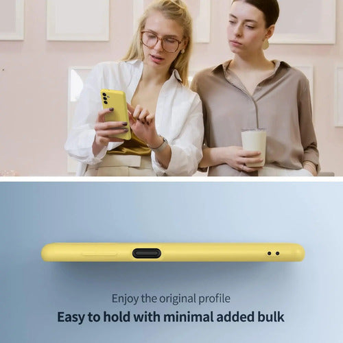 Funda Para Galaxy A13 5g, Silicona Líquida, Delgada, Suave Amarillo