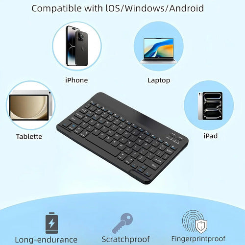 Funda Con Teclado Para Samsung Galaxy Tab S10 Lite & S10 Negro