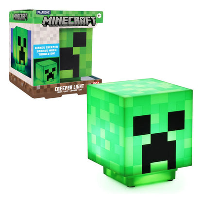 Lámpara De Escritorio Minecraft Creeper Con Sonidos Ofici... Verde
