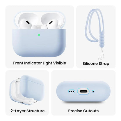 Funda Ornarto De Silicona Híbrida Para AirPods Pro 3 - Negra
