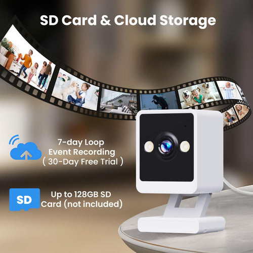 Cámara Seguridad 2k Ultra Hd Con Visión Nocturna Y Audio Blanco