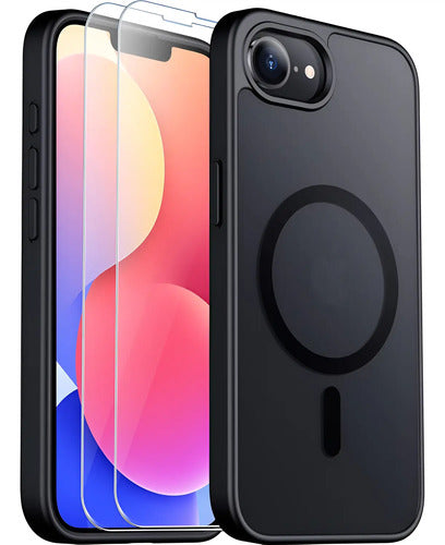 Funda Para iPhone 16e, Magnética, Mate Negro