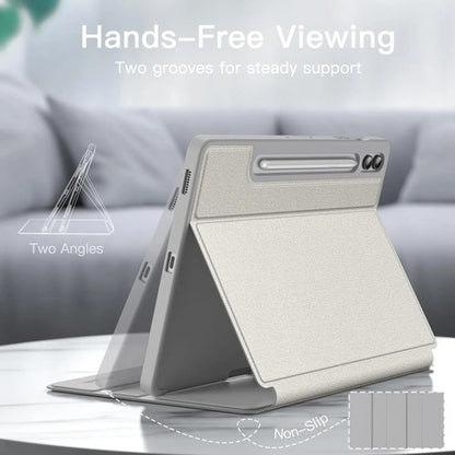 Funda Para Samsung Galaxy Tab S9 Fe+ 12.4' Con Soporte Lapiz Plateado