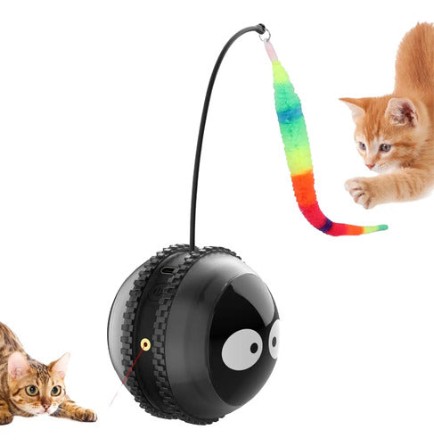 Juguete Interactivo Para Gatos. Bola Con Sonido Negro
