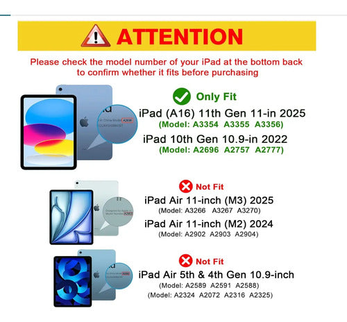 Funda Para iPad (a16) 11a Gen 2025 Y 2022 Azul Marino