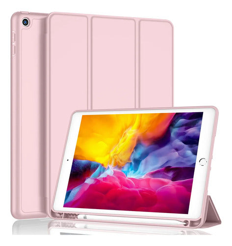 Funda Para iPad 9.7 Con Porta Lápiz Y Protección Completa Rosa