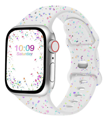 Correa Deportiva De Silicona Para Apple Watch Blanco 1 Cm