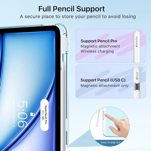 Funda Moko Para iPad Air Con Soporte Para Lápiz Azul Claro
